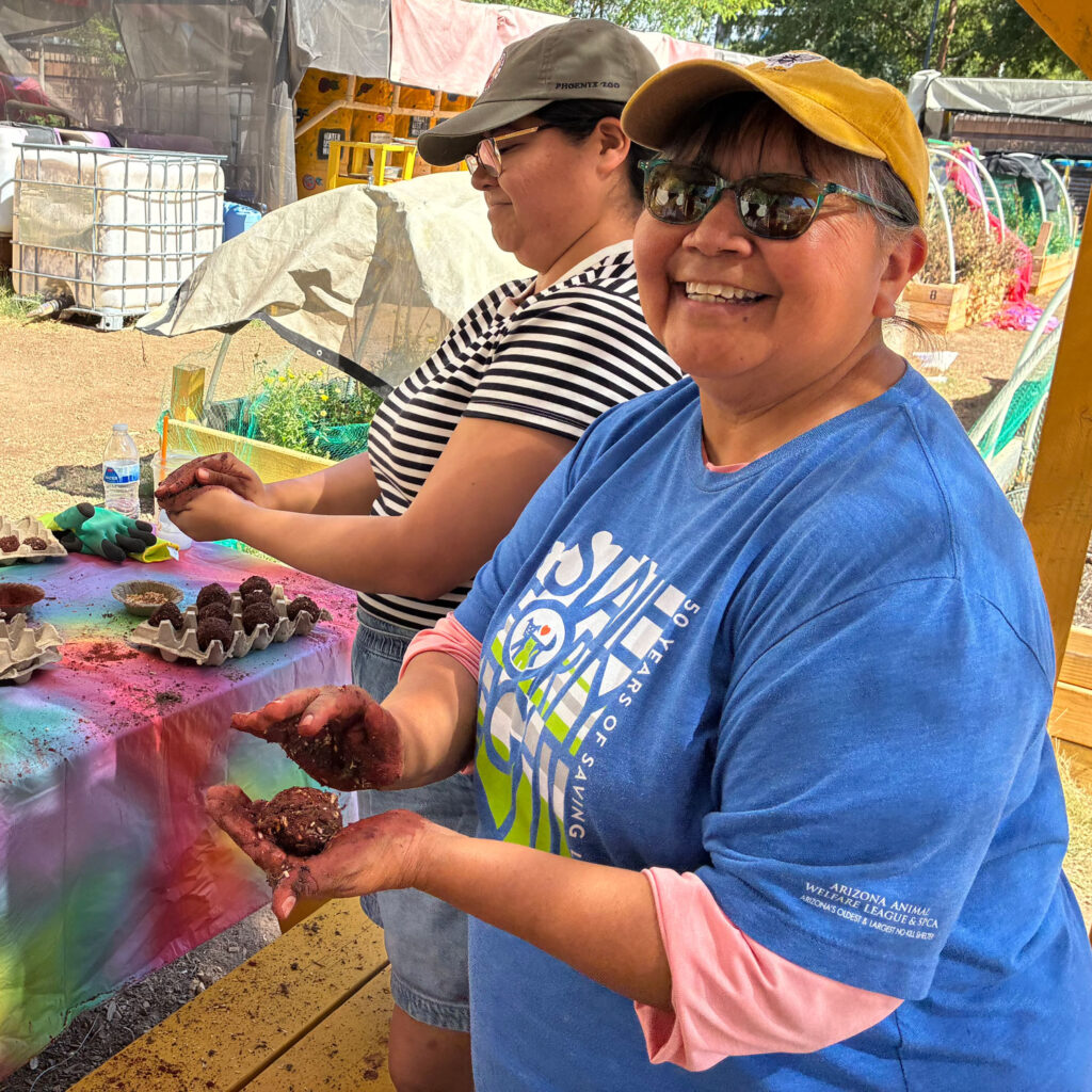 Native flower seed bombs at the NATIVE HEALTH traditional garden